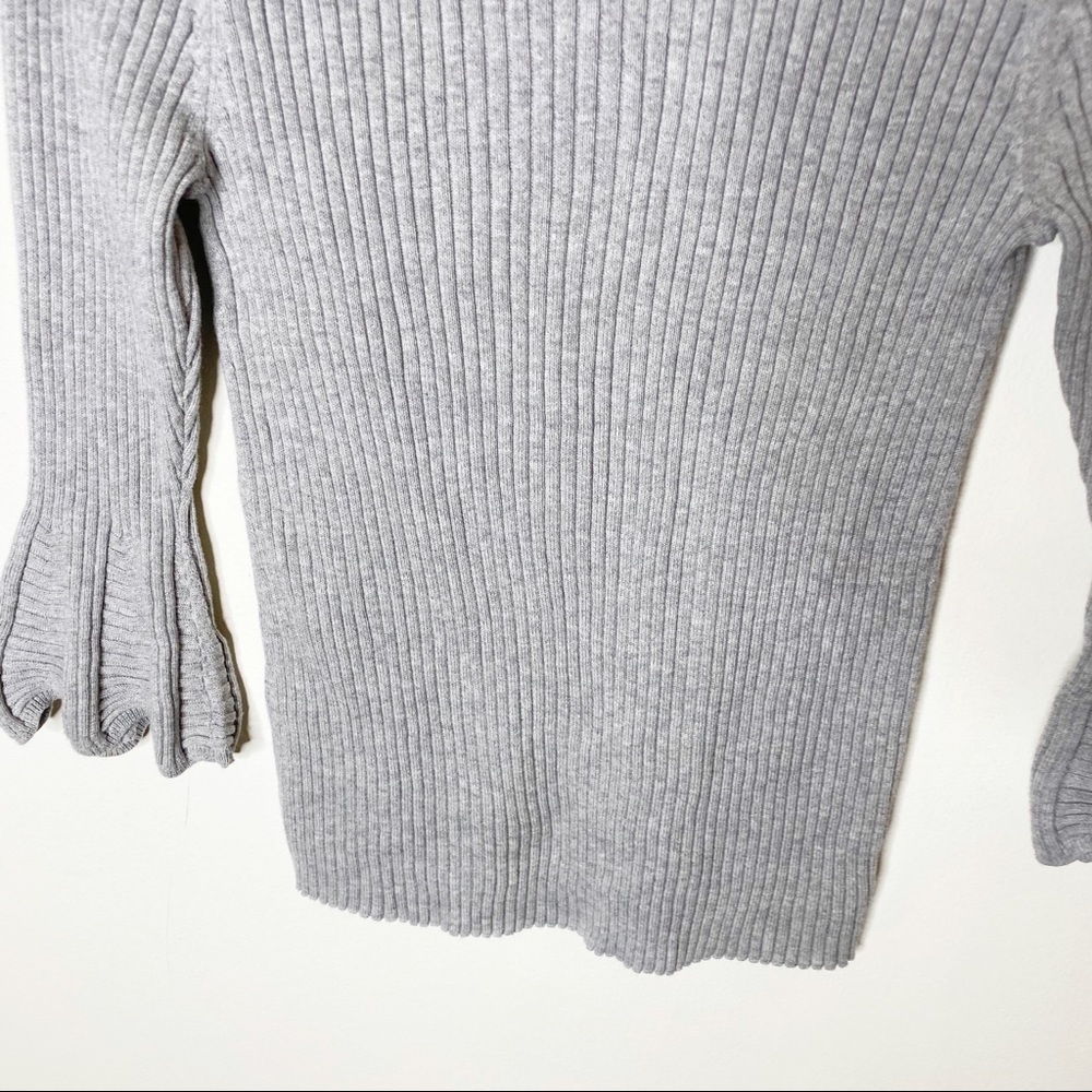 Michael Stars Gray Ribbed Crew Neck Sweater - Picture 8 of 9